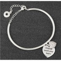 Equilibrium Platinum Plated Hanging Heart Bangle Friends