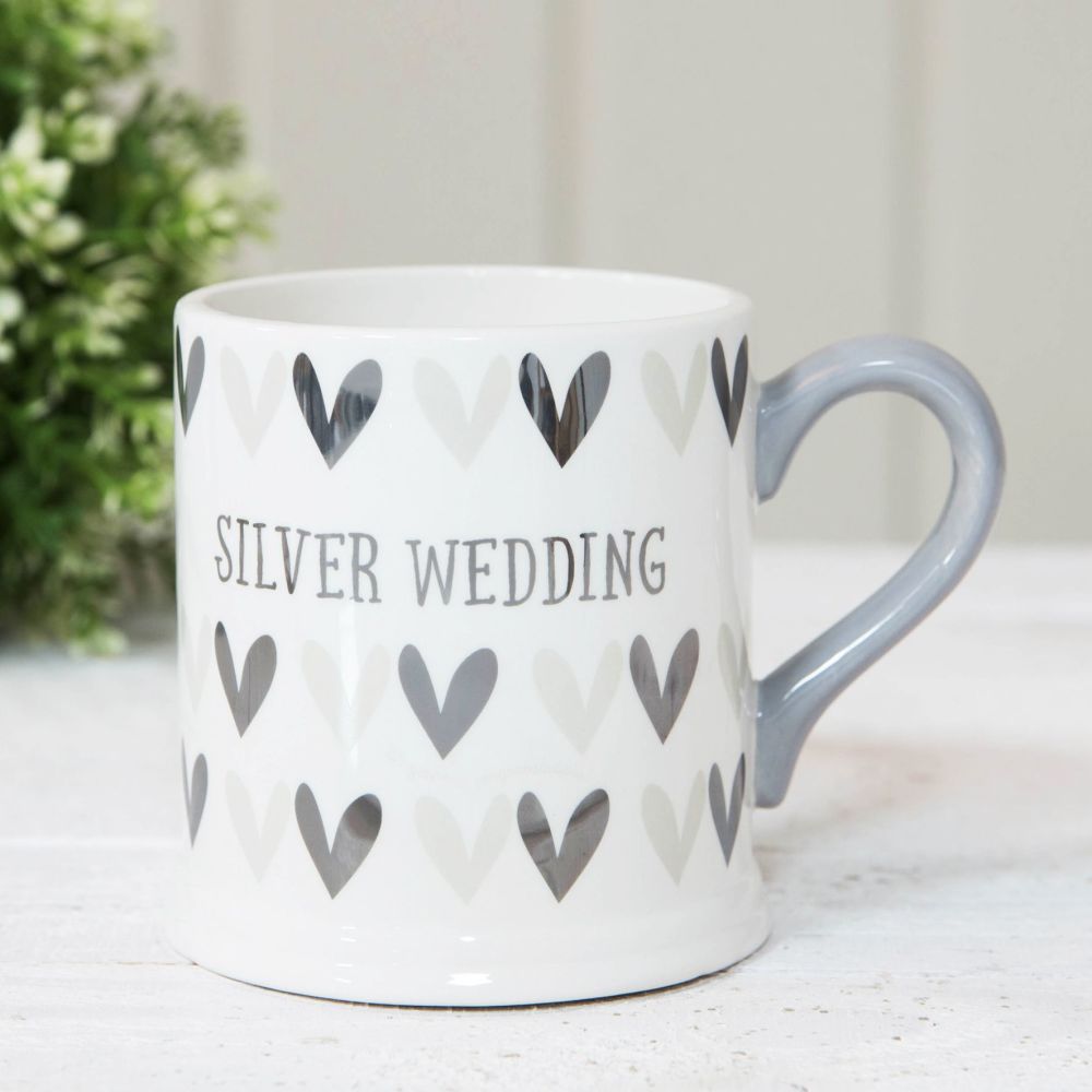 Quicksilver Electro Plated Silver Wedding Anniversary Mug