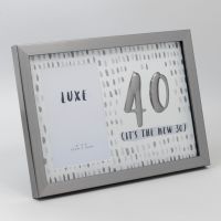 Grey And Gunmetal Foil Detail 40th Birthday  4 x 6 Photo Frame 