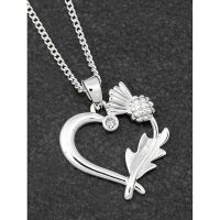 Equilibrium Vibrant Thistle Silver Plated Heart Necklace Gift Boxed 314525