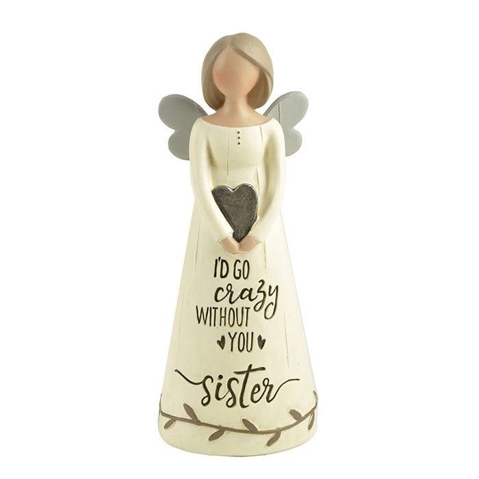 Feather & Grace "I'd Go Crazy Without You Sister" Sentiment Angel Figurine