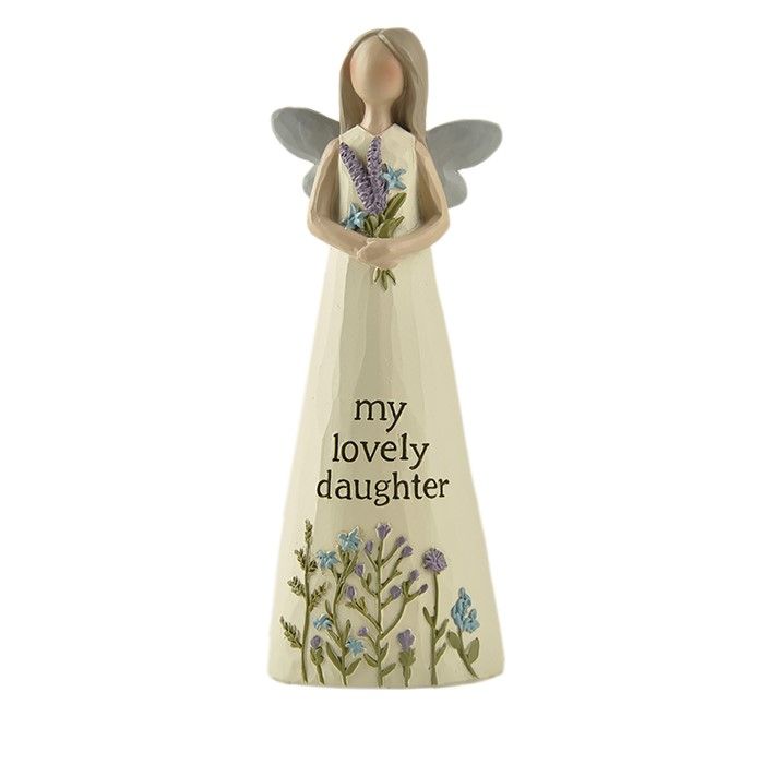 Feather & Grace Resin Ornament "My Lovely Daughter"  Sentiment Angel Figurine