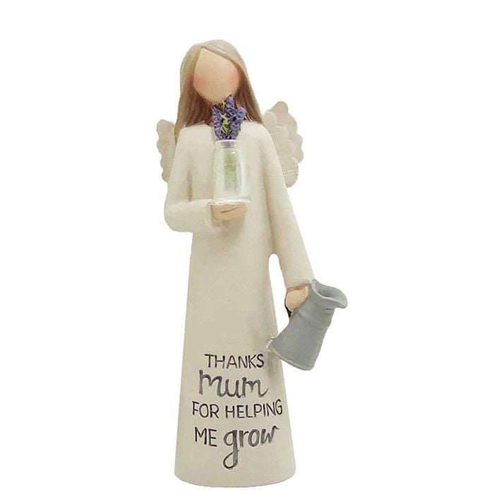Feather & Grace "Thanks Mum For Helping Me Grow" Sentiment Angel Figurine