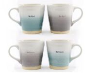 Set of 4 Embossed Word's Mugs