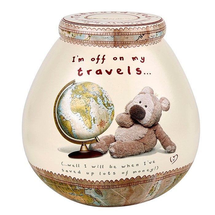 Pot Of Dreams Ceramic Gift Money Box/ Pot Boofle Travels  Holiday Fund 
