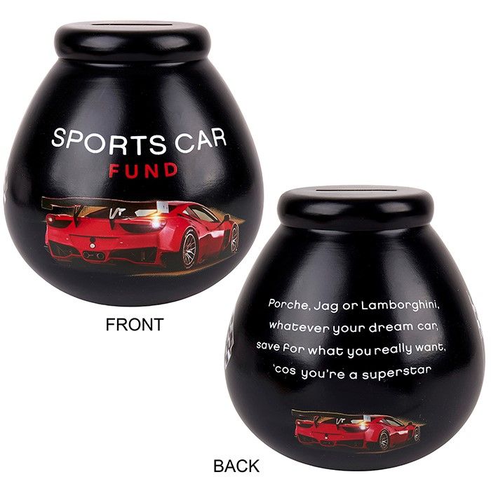 Pot Of Dreams Ceramic Gift Money Box/ Pot Sports Car Fund 