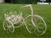 White Shabby Chic Metal  Bicycle Bike Planter Garden Feature