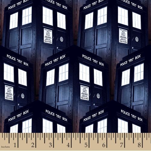 Doctor Who Packed Tardis BBC Cotton Fabric FQ
