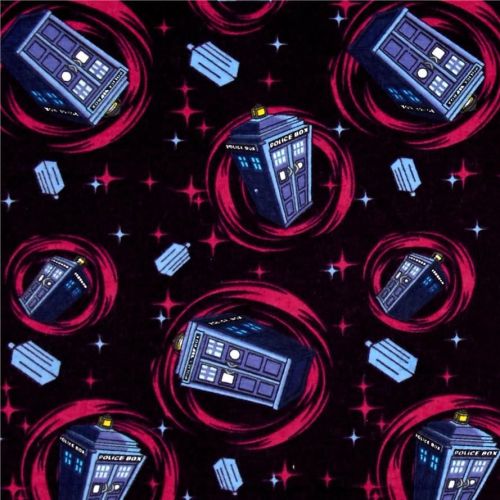 Doctor Who Tardis Space Phone Booth BBC Cotton Fabric