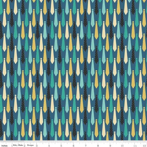 Ties on Blue Menswear Neck Tie Cotton Fabric