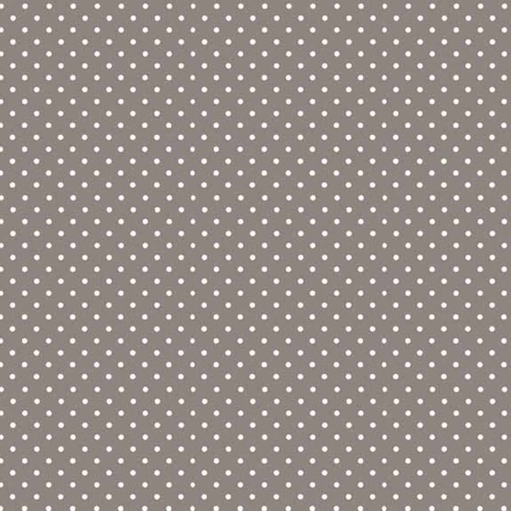 Spot On Sophia Grey White Polkadot on Grey Cotton Fabric by Makower