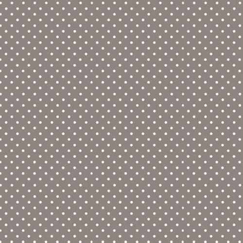 Spot On Sophia Grey White Polkadot on Grey Cotton Fabric by Makower