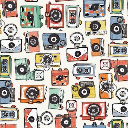 Cameras Retro Camera Vacation Cotton Fabric