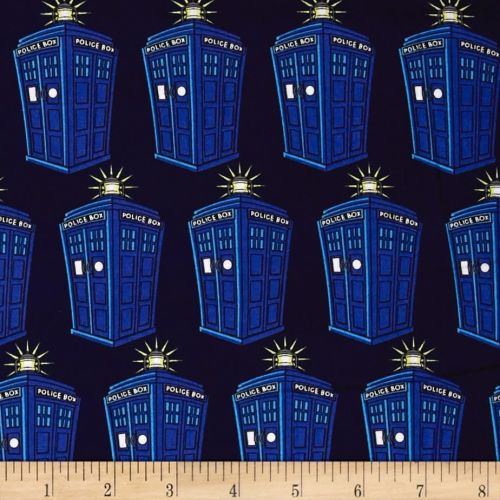 Doctor Who Tardis Comics Police Public Call Box BBC Geek Cotton Fabric