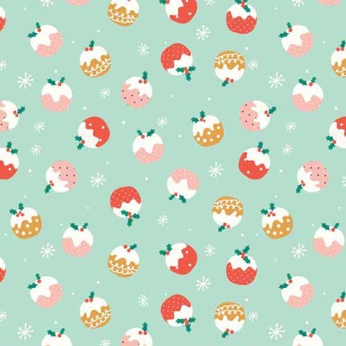 Festive Friends Christmas Puddings Xmas Winter Cotton Fabric