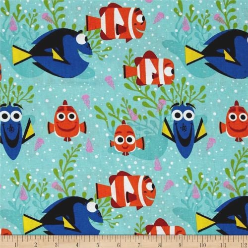 Disney Finding Dory All Smiles Nemo Marlin Fish Cotton Fabric