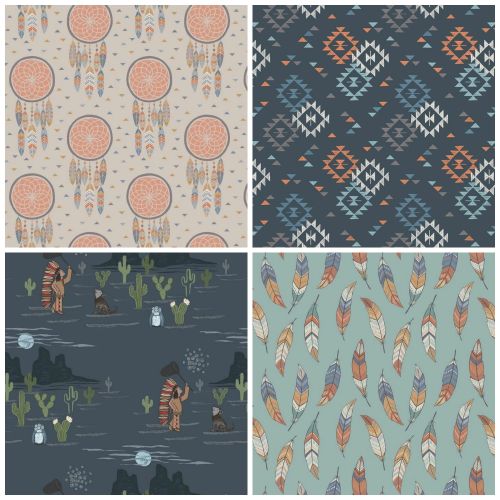 Lewis and Irene To Catch A Dream Fat Quarter Bundle Cloth Stack 4 Cotton Fa