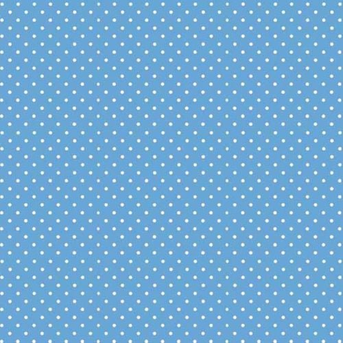 Spot On Cobalt Blue White Polkadot on Pale Blue Spotty Dotty Cotton Fabric
