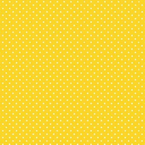 Spot On Sunshine Yellow White Polkadot on Yellow Spotty Dotty Cotton Fabric