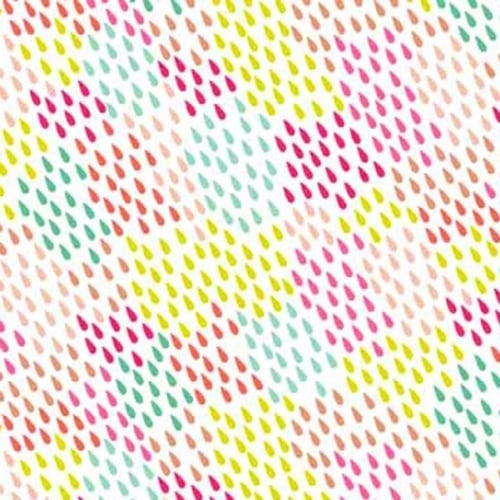Fantasy Multi Coloured Raindrops on White Unicorn Rainbow Colour Rain Drops