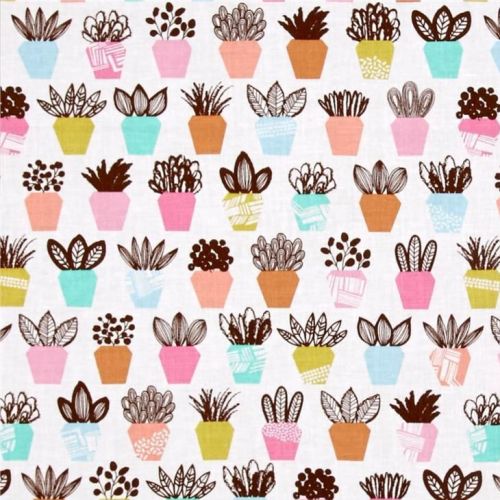 Erin McMorris Intermix Terra Petal Succulent Cactus Cacti Cotton Fabric
