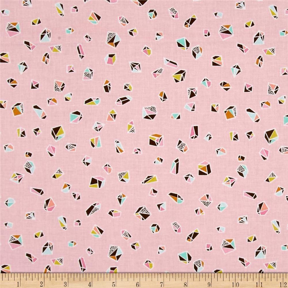 Erin McMorris Intermix Helix Geometric Mineral Crystal Pink Peach Cotton Fa
