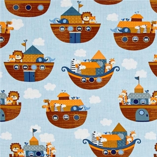 Noah's Story Ark Animals Noah's Boat Light Blue Tiger Zebra Giraffe Elephan