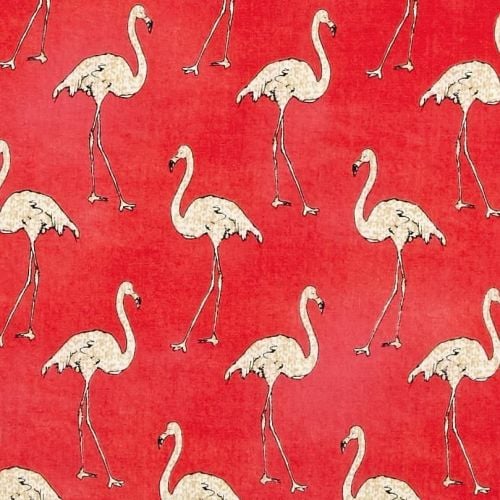 Flamingos Beach Divas Caribbean Coral Flamingo Bird Tropical Cotton Fabric