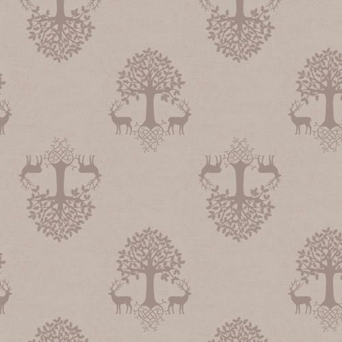 Tree of Life Linen Beige Silhouette Stag Deer Woodland Celtic Blessings Cot