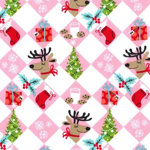 Holiday Row Tinsel Tiles Christmas Festive Winter Reindeer Gifts Trees Snow