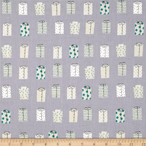 Cotton + Steel Kujira & Star Whales Don't Wear Shirts Fog Menswear Dress Sh