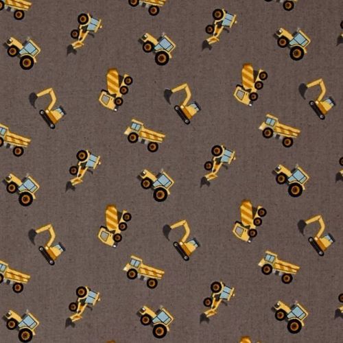 Tiny Diggers on Grey Builders Small Things On The Move Digger Construction