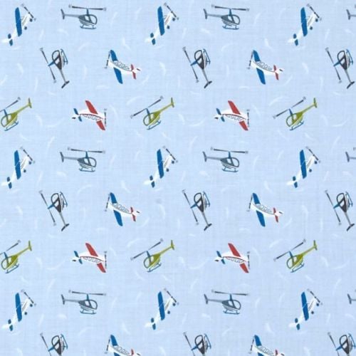 Tiny Planes on Light Blue Helicopter Airplane Small Things On The Move Aero