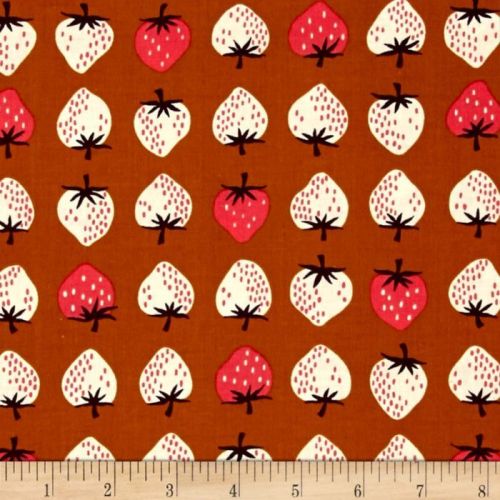 Yours Truly Strawberry Gold Cotton + Steel Cotton Fabric