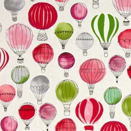 Paris Adventure Hot Air Balloons Garden Balloon Flight Nursery Cotton Fabri
