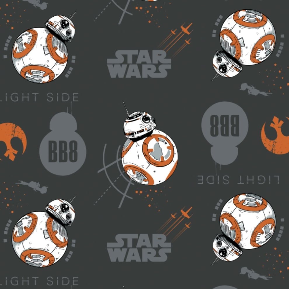 Star Wars The Last Jedi BB8 Carbon Droid BB-8 Cotton Fabric