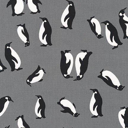 Penguin Grey Penguins Gray Sevenberry Japan Robert Kaufman Cotton Oxford Ca