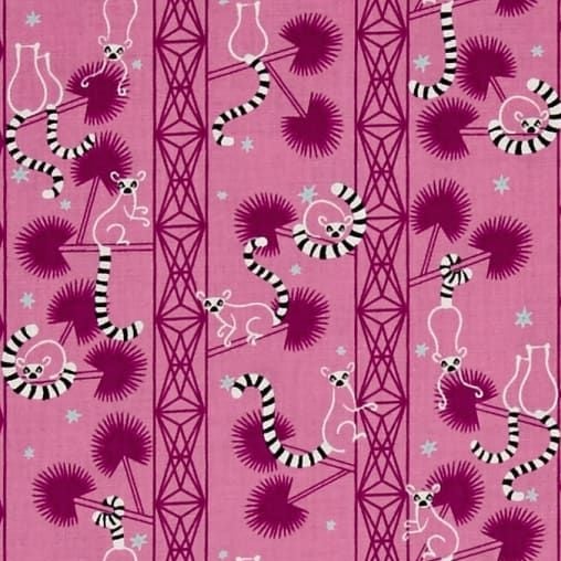 Lagoon Lemur Forest Orchid Geometric Tree Cotton Fabric by Cotton + Steel