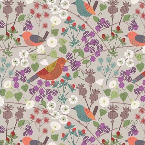 REMNANT The Hedgerow Birds Berries Flowers Nature British Wildlife Cotton F