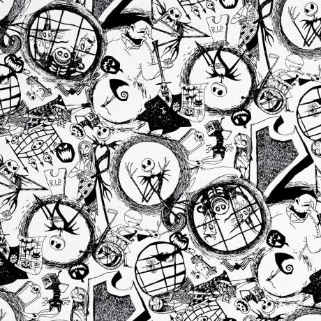 Disney World of Nightmare Before Christmas Tossed Jack Skellington Cotton F