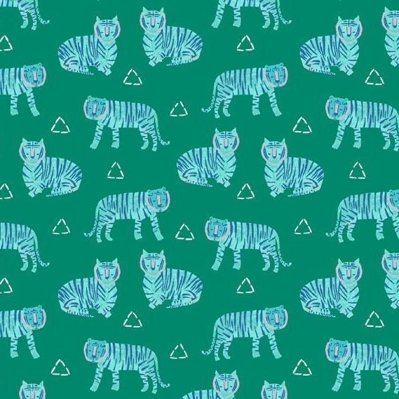 Sarah Golden Tiger Plant Tigers Opal on Tailored Cloth Cotton Linen Canvas