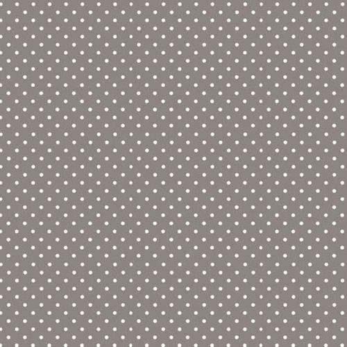 REMNANT Spot On Steel Grey White Polkadot on Grey Cotton Fabric by Makower
