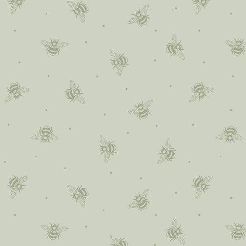 Bee Kind Honey Bees on Sage GreenCotton Fabric