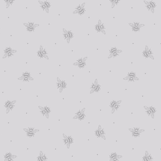 Bee Kind Honey Bees on Grey Cotton Fabric