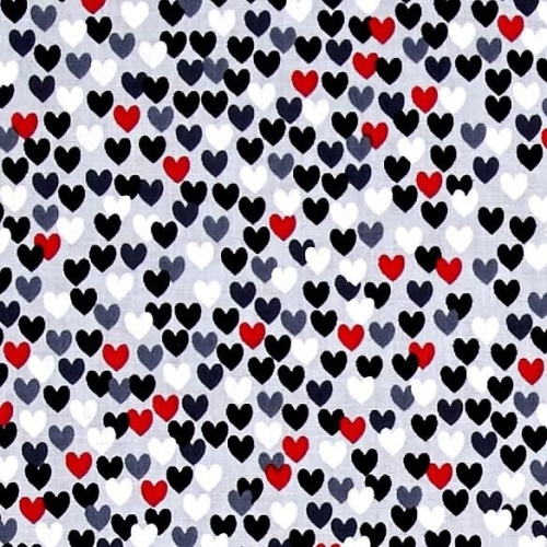 REMNANT Scottie Love Scotty Dogs Love Me Hearts Grey Red Black White Gray V