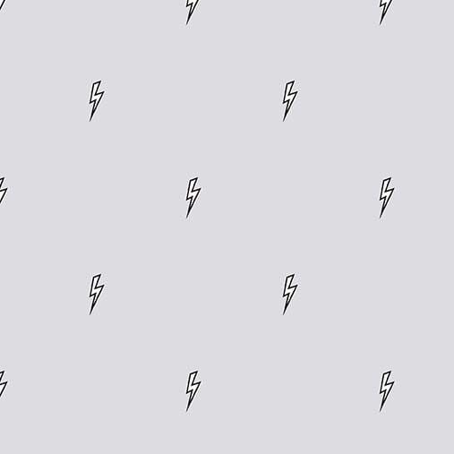 Believe Bolt Cloud Lightning Bolt Flash Ziggy Gray Grey Cotton Fabric by Mi