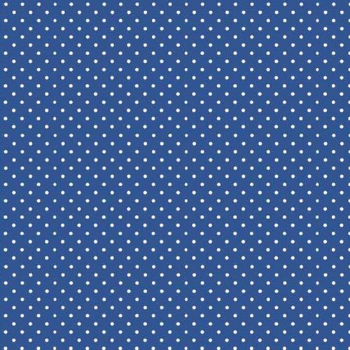 REMNANT Spot On Marine Blue White Polkadot on Royal Blue Spotty Dotty Cotto