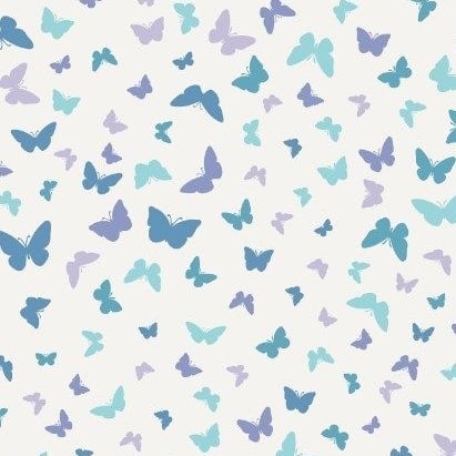 Sew Mindful Butterflies Blissful Blue Tiny Butterfly Cotton Fabric