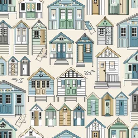 Beachcomber Beach Hut Coastal Nautical Seagull Beachhut Beach Huts Cotton F