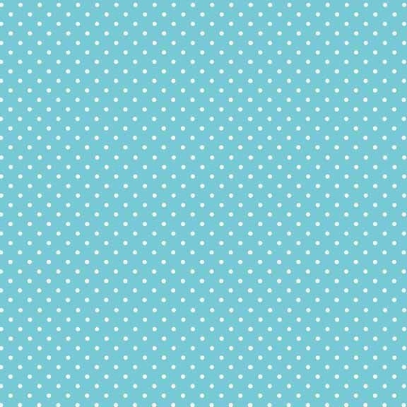 Spot On Sky Blue White Polkadot on Blue Spotty Dotty Cotton Fabric